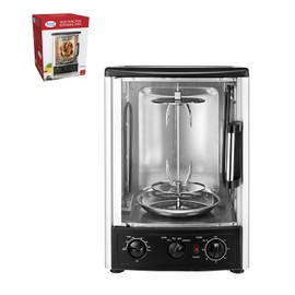 Alpine Cuisine Multi-Function Electric Roaster Oven for Turkey, Shawarma, Baking & Slow Cooking – Includes Bake Rack & Kebab Skewer Set, Precise Temperature Control