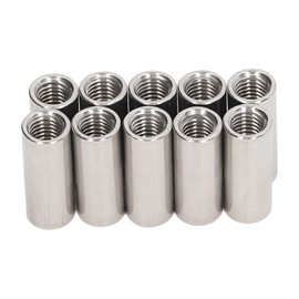 10 Pcs Round Coupling Nut M10x1.5 L35mm Stainless Steel Round Threaded Rod Connecting Nuts