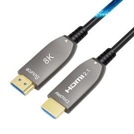 Elfcam® - 5 m 8K HDMI 2.1 Cable Fibre Optic OM3 Multimode, Ultra HDMI Cable Supports 48Gbps 8K @ 60Hz 4K @ 120Hz HDR Dynamic HDCP 2.2 and 2.3 eARC, Compatible with HDTV Monitor, 5 Metres