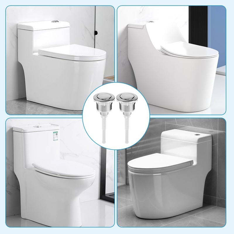 ADERTOS 2 PCS Toilet Flush Button, 38mm Single Press Push Button