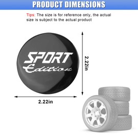 GAOLAOSY 4PCS Car Wheel Hub Center Caps Stickers, Waterproof 56mm Automotive Wheel Rim Center Cover, Universal Auto Exterior Decoration Decal Accessories for Car Truck SUV (Sport/Black)