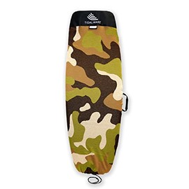 Tidal Wake TAG-IT Snub Nose Surf & Wake Board Sock Cover with Built-in Name Tag 58", Tag Your Bag - Personalize with Your Name! (Brown + Green) Camouflage Design