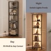 Furnulem 6 Tier Corner Shelf with LED Light, 67.5” Tall