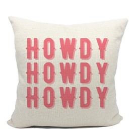 Mancheng-zi Howdy Pillow Covers 18x18,Preppy Throw Pillows,Western Pillows,Preppy Pillow Covers, Western Pillows Decorative Throw Pillows,Cowgirl Room Decor