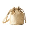 Rename Soft Faux Leather Drawstring Shoulder Bag, gold, Free size