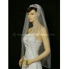 "Handmade" 1T White Bridal Fingertip Length Rattail Edge Wedding Veil