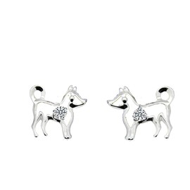 Baobei 925 Sterling Silver Zirconia Chinese Zodiac Signs Stud Earrings Cute Luckey birthday Animal Design for Women and Girls, Friendship Birthday Gift (dog earrings)