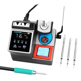 SUGON A9 245 Soldering Station, 120W Soldering Iron Station Kit,3 Seconds Fast Heating up 716℉, 212℉-842℉, 3 Temperature Storage, ℃/℉, 3 Soldering Iron Tips, Quick Change Soldering Iron Tips Holder