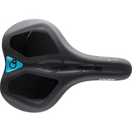 DDK Saddles: D-123MF - Comfort Plus Unisex City/Trekking Saddle in Black-BLACK -