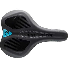 DDK Saddles: D-123MF - Comfort Plus Unisex City/Trekking Saddle in Black-BLACK -