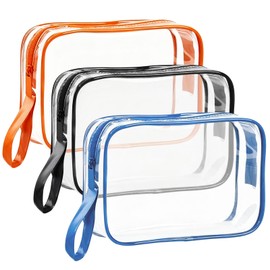 3 Pezzi Busta Trasparente per Liquidi, 20x15x6,5cm Beauty Case Trasparente