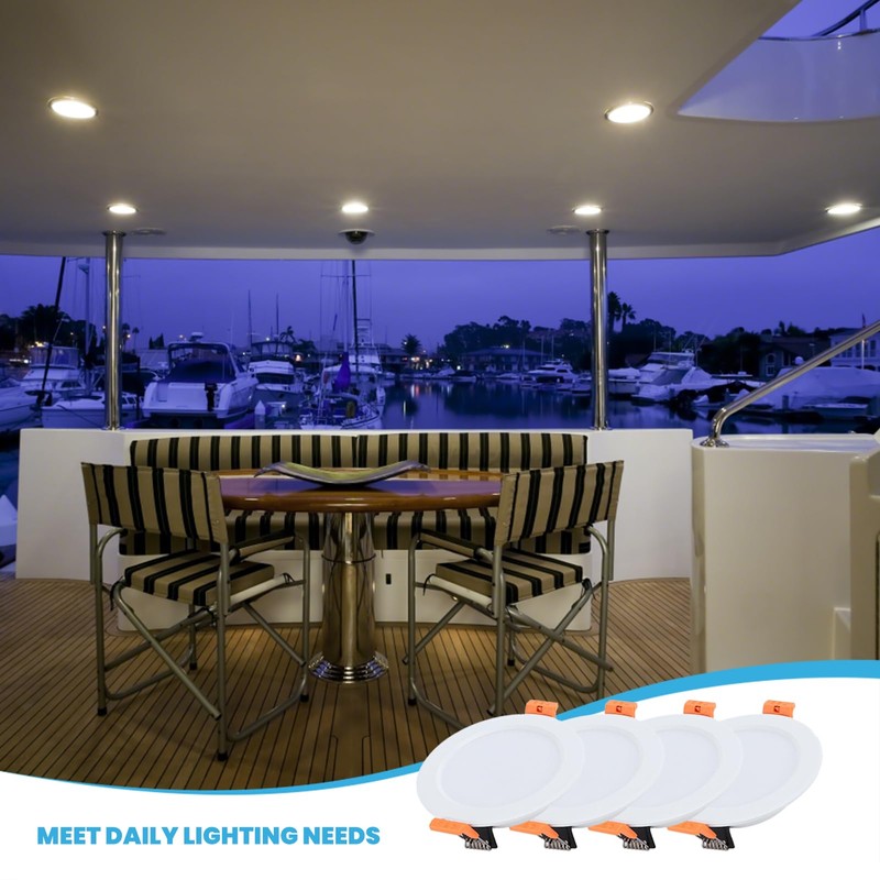 Leapiture 4 Pcs 4in RV Ceiling Domelight, DC 12V RV