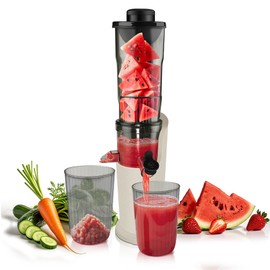 Hobsir Juicer Machines, 3.1-Inch Cold Press Juicer, Masticating Slow Juicer Machines, Juice Machine for Vegetables and Fruits, Easy to Clean Juicers, High Juice Yield, Offwhite