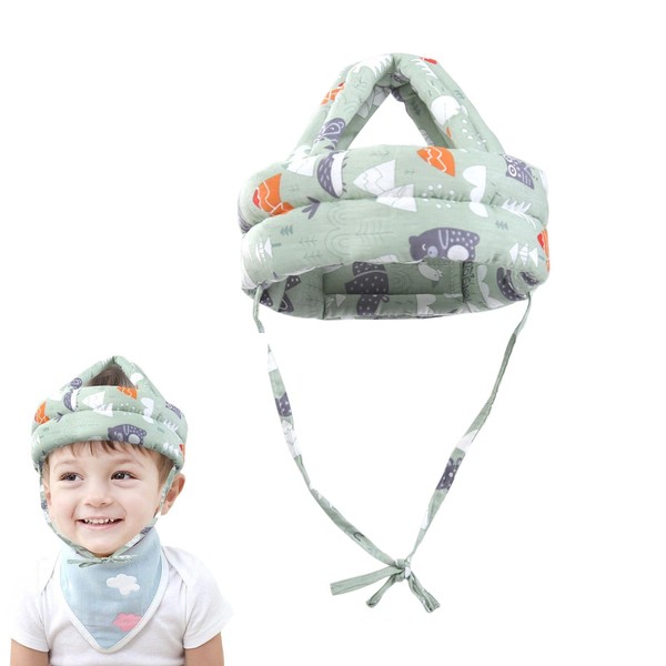 LWLWA Baby Head Protection Cap, Adjustable Baby Head Protection, Green,