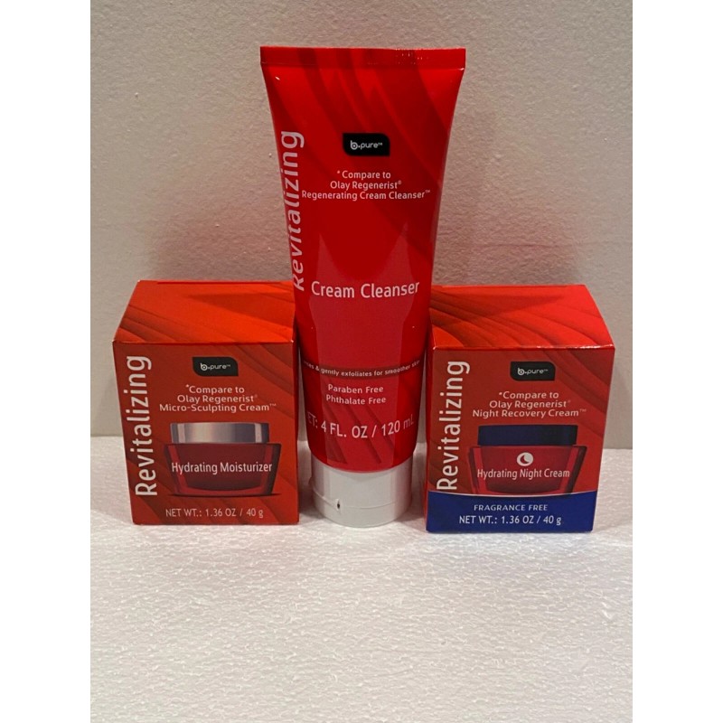 b.pure Revitalizing Night day hydrating Moisturizer cream cleanser set