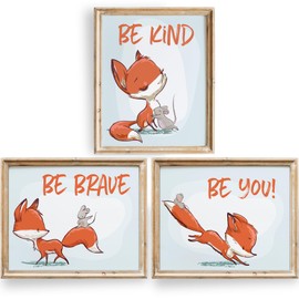 Fox Wall Art Prints (Set of 3) - Unframed - 11x14s | Inspirational and Whimsical Fox-Themed Wall Decor for Kids' Rooms, Nurseries, or Living Spaces | Wall Decor for Animal Lovers | Living Room Decor