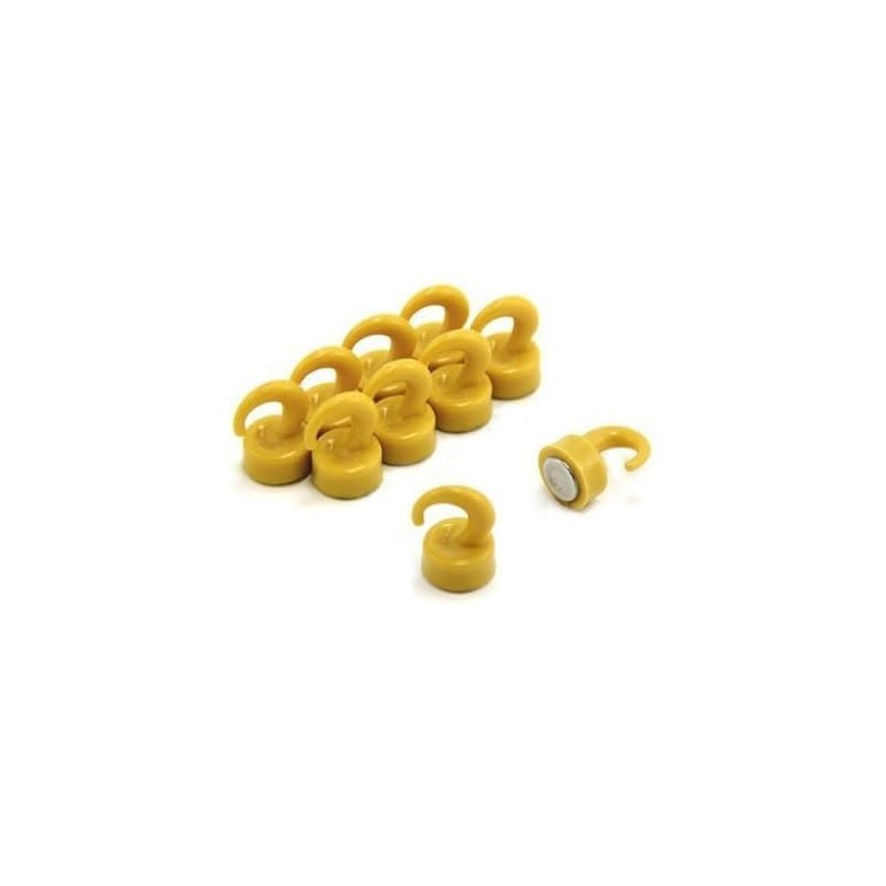 Magnet Expert® Yellow Plastic Mini Magnetic Hooks - 1kg Pull