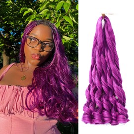 French Curl Braiding Hair Curly Hair Extension 24 Inch 8 Packs