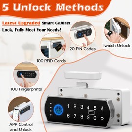 Eseesmart Smart Cabinet Lock, Magnetic Digital Electronic RFID Keyless Bluetooth Child Safe Baby Proof Safety Drawer Locks for Adult Cabinet Wardrobe Wine Cooler File Dresser Desk