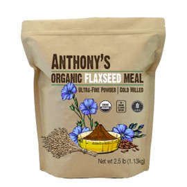 Anthony's Organic Flaxseed Meal, 2.5 lb, Gluten Free, Ground Ultra Fine Powder, Cold Milled, Keto Friendly