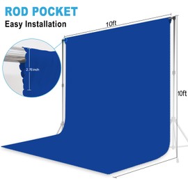Royal Blue Backdrop for Photoshoot, Professional Photo Backdrop Background Curtain for Product Photography, Portraits, Wedding, Party, Live Streaming Video Recording 10X10 FT (Background Only)