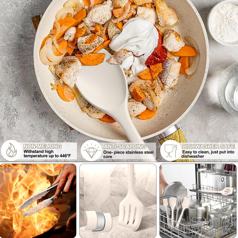 Umite Chef 22-Piece Silicone Cooking Utensils Set，Heat Resistant & Dishwasher