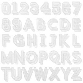 WLLHYF Iron on Letters for Fabric 72 Pcs Alphabet Embroidered Patch A-Z Number Patch 0-9 Iron on Letters and Numbers for Clothes, Hat, Jeans, DIY Accessories