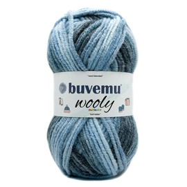 Wooly Multicolor Soft Fluffy Bulky Weight #5 Wool Blended Fast Knitting Crocheting Yarn, 25% Wool 75% Acrylic, 100 Gram (3.53 Ounces) 109 Yards (100 Meters) (No.2)