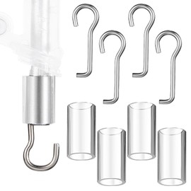 Ninehaoou 4 Set Wand Wire and Sleeve Collar for Horizontal Mini Blinds Wand Replacement with Hook Window Blind Repair Parts with 1 Inch Square Headrails for Window Opener Accessory