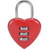 3 Digit Combination Padlock, 3mm Shackle, Zinc Alloy Lock Heart