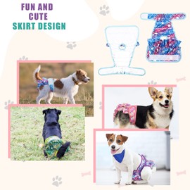 Chenkaiyang 4 Pack Dog Diapers Female Washable Dog Diapers Reusable Puppy Diapers Highly Absorbent Comfortable Doggy Diapers for Dogs in Heat or Excitable Urination (S, Mermaid)