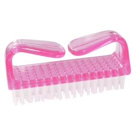 Nail Brush Pink Transparent with White Bristles 82 x 27 x 40 mm