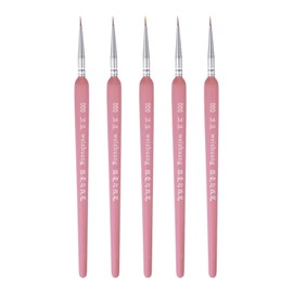 sourcing map 5 Pieces Detail Painting Brushes 6 mm Sharpened Tip 180 mm Length Nylon Hair Miniature Painting Brush for Watercolour Oil Acrylic Painting (000#) Pink