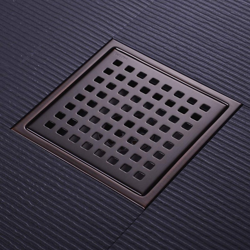 Orhemus Square Shower Floor Drain with Removable Cover Grid Grate