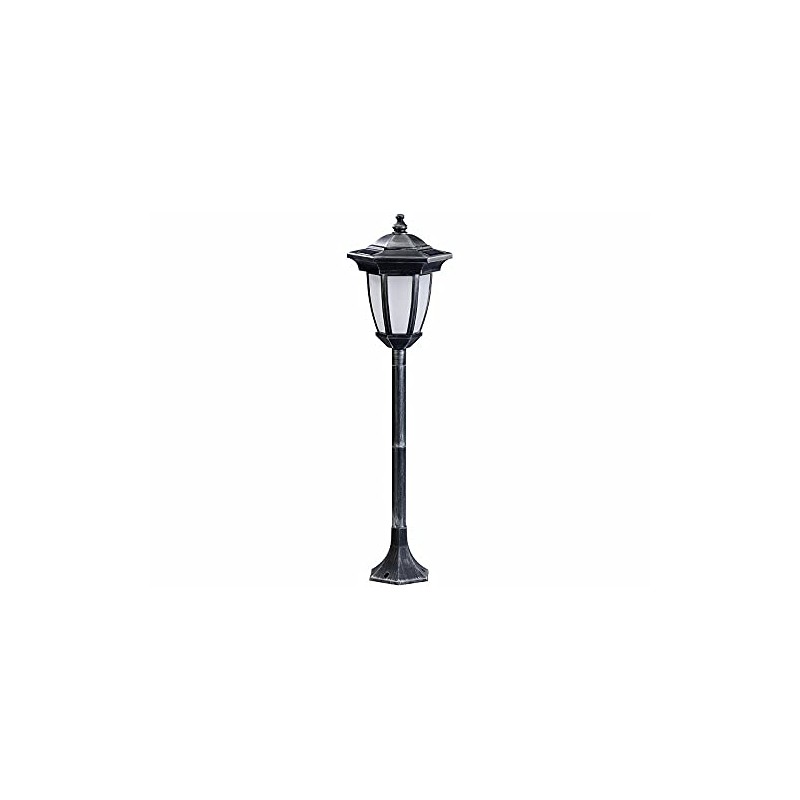 Lunartec Solar Garden Lantern: Solar LED Standing Lantern with Flame