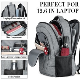 BIKROD Men's and Women's Backpack, School Backpack for Boys, Girls, Teenagers, Waterproof Backpack, 15.6 inch Laptop Bag with USB Charging Port, Work, Travel, Hiking Backpack with Anti-Theft Bag