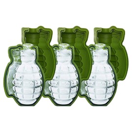 3-Pack 3D Grenade Ice Cube Mold - MoldFun Life Size Hand Grenade Whisky Ice Ball Tray Maker, A Great Gift for Men, Military Fan