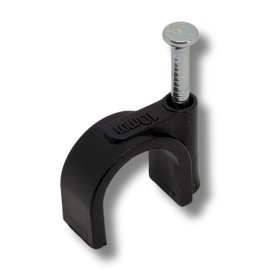 Lumonic 100 x Nail Clips 10 mm for Cable Black Cable Clamp with 22 mm Nail e.g. for Attaching to the Wall Cable Clips Various Sizes 4-1
