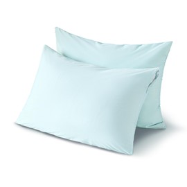 JELLYMONI Waterproof Pillow Protectors - Standard Size Pillow Covers with Zipper Set of 2, Hypoallergenic and Dust Resistant - Durable Pillow Case for Ultimate Protection, 20” x 26”, Light Blue