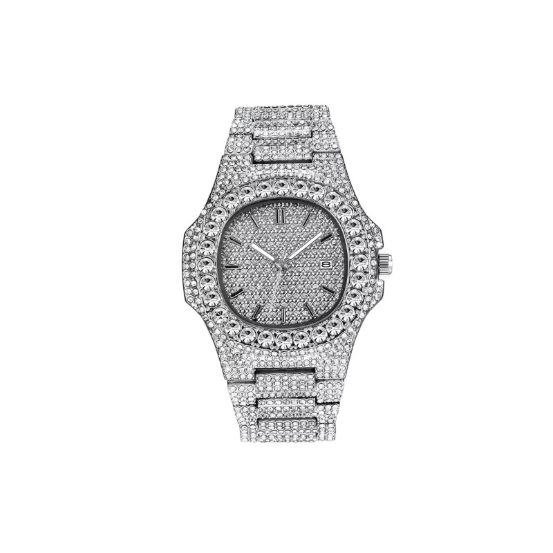 Gold-Tone Crystal-Style Watch for Men – Quartz Date Timepiece for