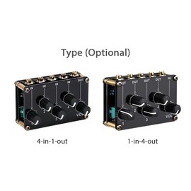 Karlak 4-in-1-out Passive Mixer Module Mini Stereo 4-Channel Passive Mixer Audio Mixer 4 Audio Input to 1 Output Ultra Compact Low Noise for Recording Studio Console S e Small Club or Bar