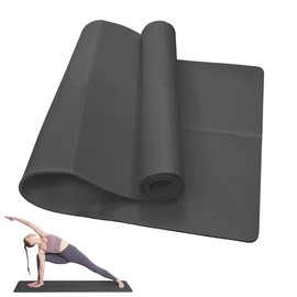 Classic Yoga Mat for Woman and Man, LULUWA Non Slip Portable 6mm Thick EVA Exercise Gym Mat for Fitness Yoga Pilates Workout Outdoor Camping Travelling (Black)