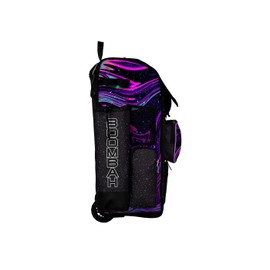 Boombah Rolling Superpack 2.0 Baseball/Softball Gear Bag - 23-1/2" x 13-1/2" x 9-1/2" - Telescopic Handle - Holds 4 Bats - Wheeled Version - Supernova Black/Amethyst Orchid/White