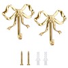 2pcs Bow Knot Wall Hooks, 2.6x2.5in Gold Bow Knot Coat