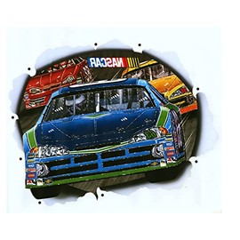 CONCORD WALLCOVERINGS ™ Kids Wall Stickers Car Rips The Wall Design for Bedroom and Play Room, Blue Red Green Orange White, 852187