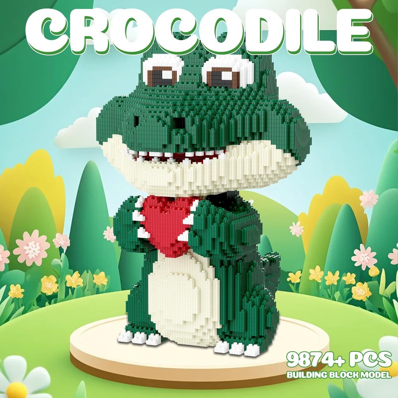 APENGBAOL Animal Love Crocodile Micro Mini Building Blocks Set（9874PCS 39cm