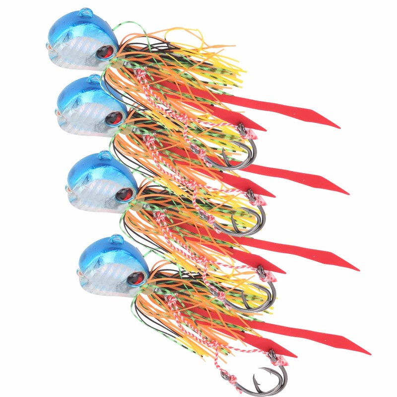 4Pcs 65g Fishing Artificial Baits Silicone Skirts Lures with Hook