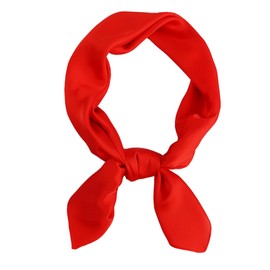 CHUNG Women's Satin Head Scarf Emulation Silk Handbag Hair Ribbons Bandanas Scarves SolidSquare-Red