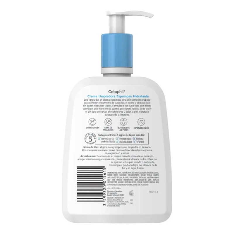 Crema Limpiadora Cetaphil Espumosa E Hidratante 473ml