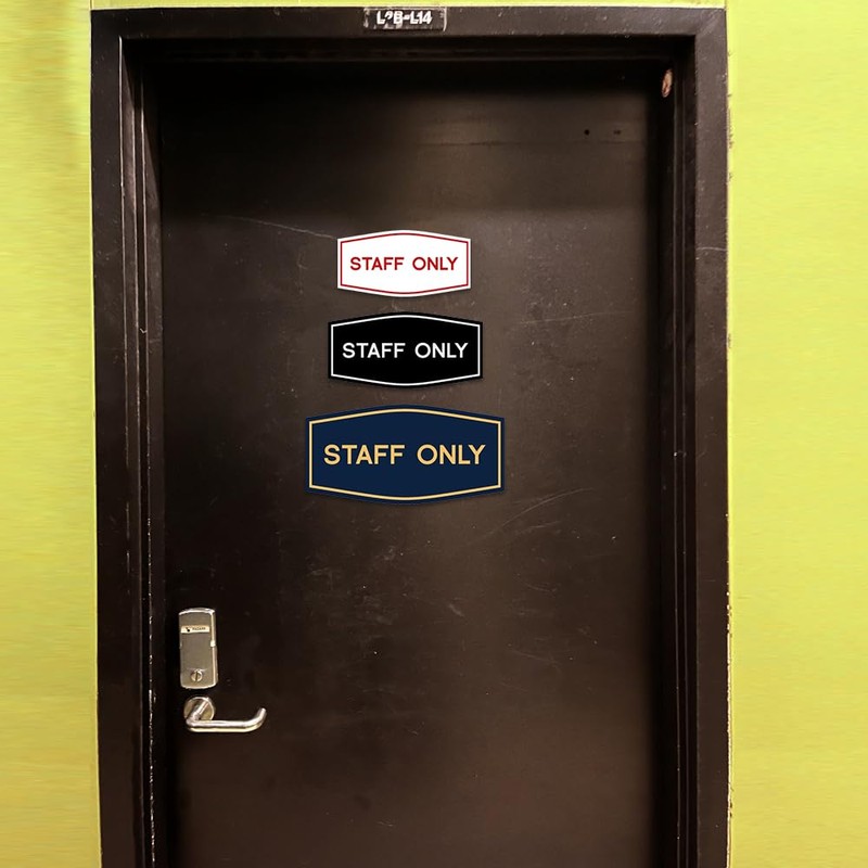 Fancy Staff Only Sign (Red) - Medium